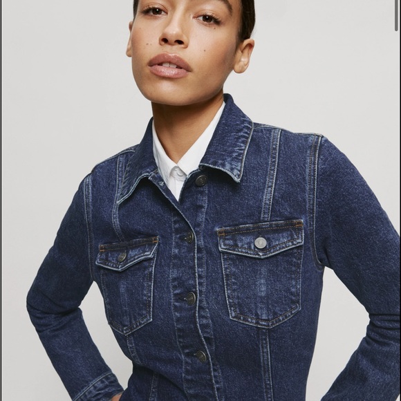 The Reformation Newman Denim Mini Dress - Picture 9 of 9